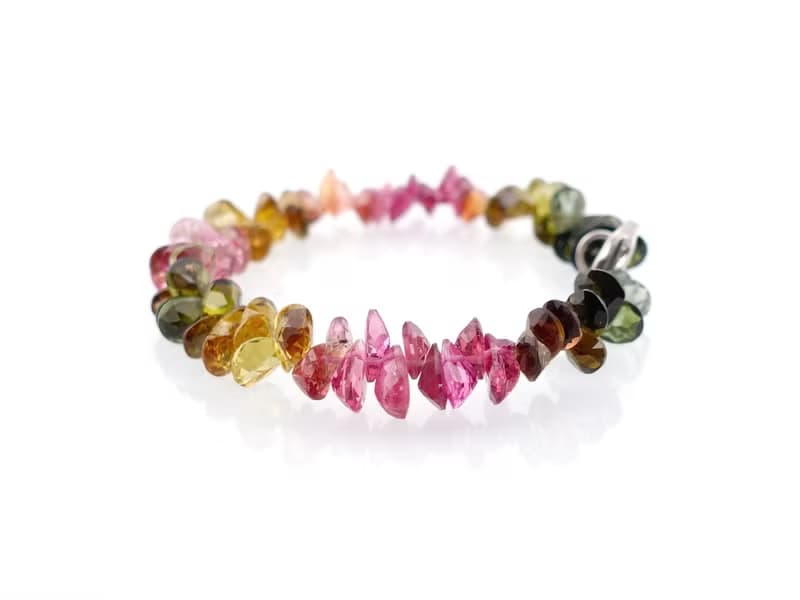 寶麗金珠寶-天然彩色碧璽戒面手鍊