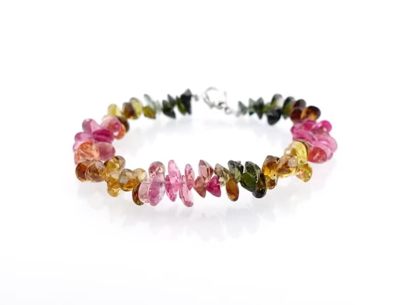 寶麗金珠寶-天然彩色碧璽戒面手鍊