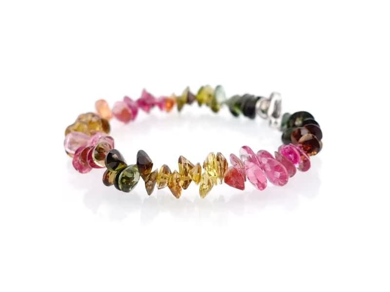 寶麗金珠寶-天然彩色碧璽戒面手鍊