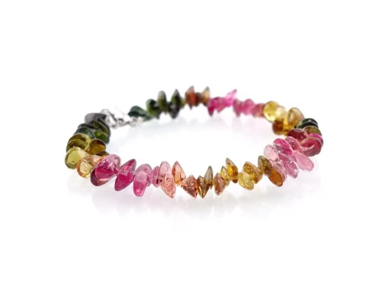 寶麗金珠寶-天然彩色碧璽戒面手鍊