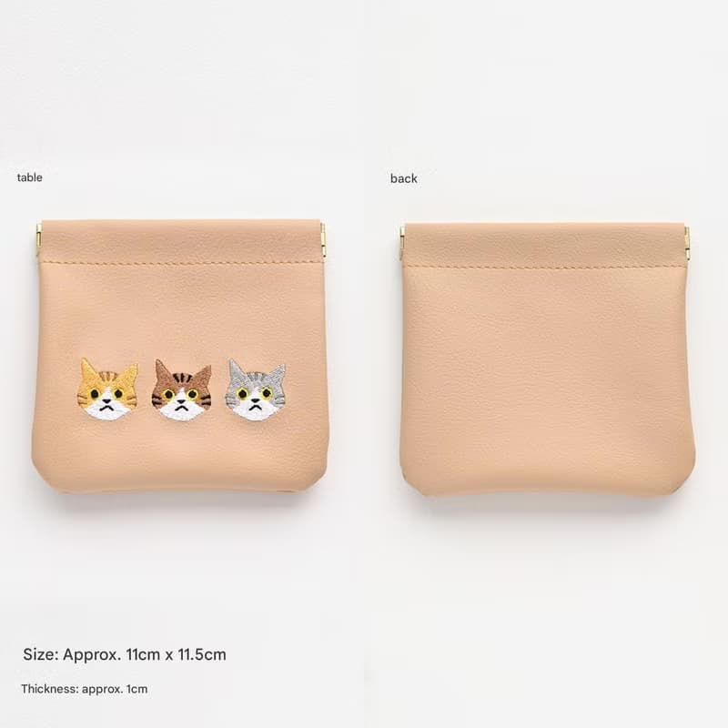 ばね口 マルチポーチ 【 3匹の猫 】 ワッペン 猫 小物入れ ポーチ バネポーチ アクセサリーポーチ ギフト A297I