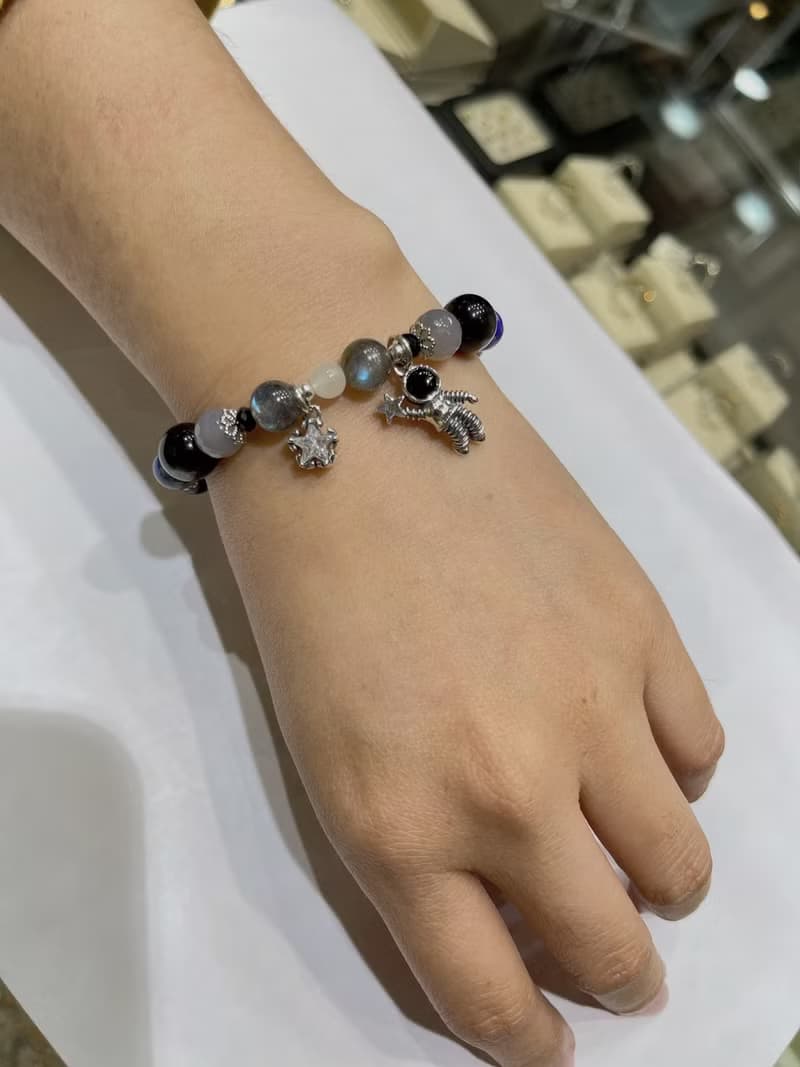 寶麗金珠寶-天然水晶摘星銀飾手鍊