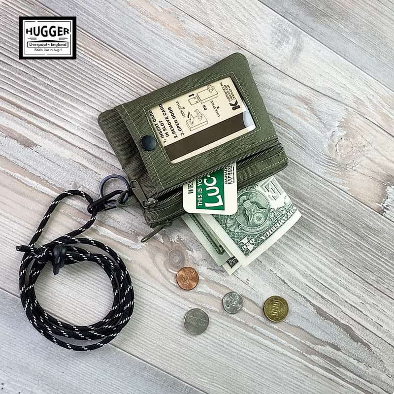 HUGGER多功能掛頸卡片零錢包 摩卡色  旅行 購物 通勤 畢業禮物