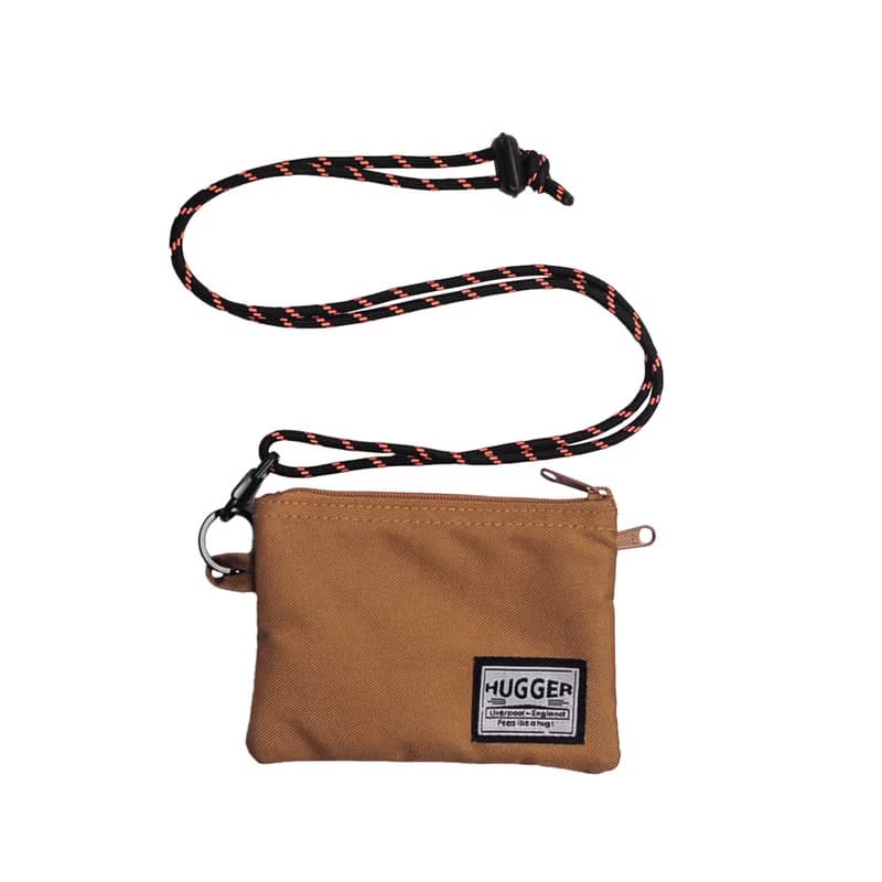 HUGGER多功能掛頸卡片零錢包 摩卡色  旅行 購物 通勤 畢業禮物