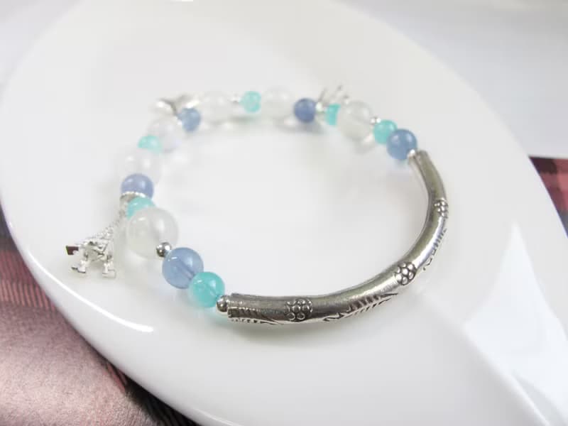 月光石 天河石 藍螢石 925銀【擁抱的環繞】(原件寄出)