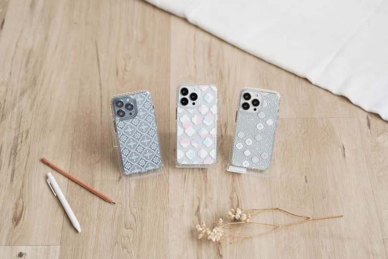 【預購】印花樂聯名手機殼/玻璃海棠3號/冷灰白