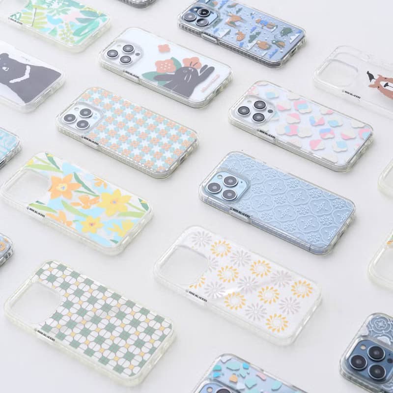 【預購】印花樂聯名手機殼/玻璃海棠3號/冷灰白