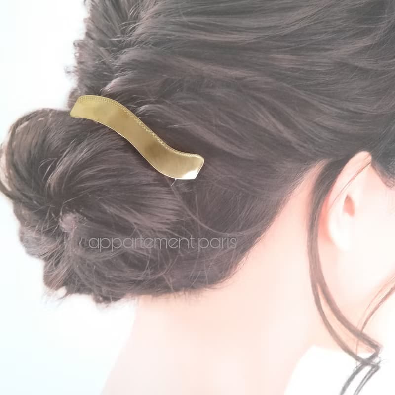 真鍮さざ波のヘアバレッタ