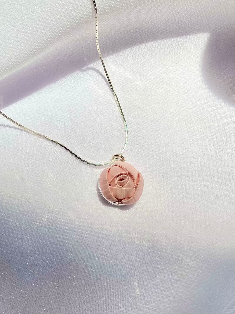 Re-Re蠶絲金工—【限量色】單朵小玫瑰項鍊