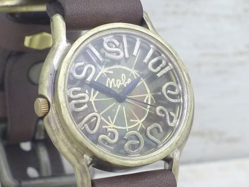 手作り腕時計 S-WATCH8-B-Rev. 逆回転 32mm Brass(真鍮)  207A-Rev.