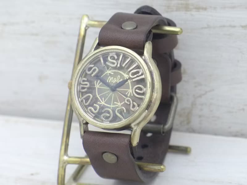 手作り腕時計 S-WATCH8-B-Rev. 逆回転 32mm Brass(真鍮)  207A-Rev.