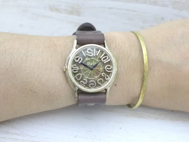 手作り腕時計 S-WATCH8-B-Rev. 逆回転 32mm Brass(真鍮)  207A-Rev.
