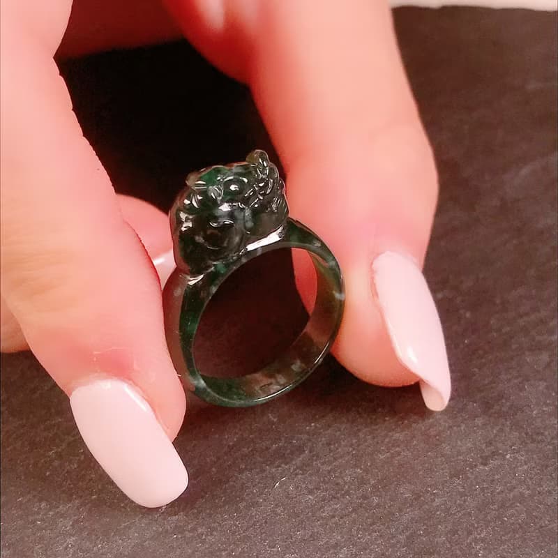 【招財】老坑綠翡翠貔貅戒指戒圈 | 國際10圍|天然翡翠A貨|送禮