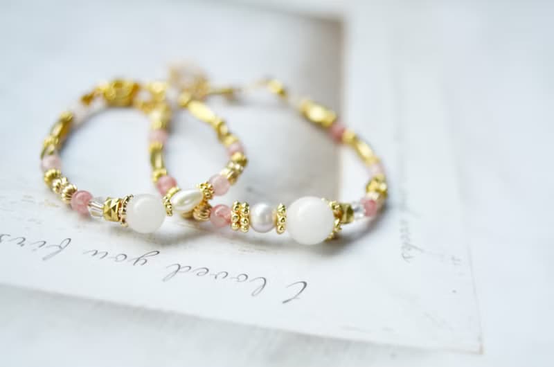 華麗圓舞曲 - 黃銅珍珠母乳飾品手鍊 (親子款)