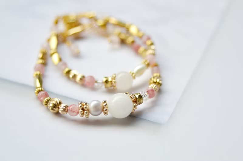 華麗圓舞曲 - 黃銅珍珠母乳飾品手鍊 (親子款)