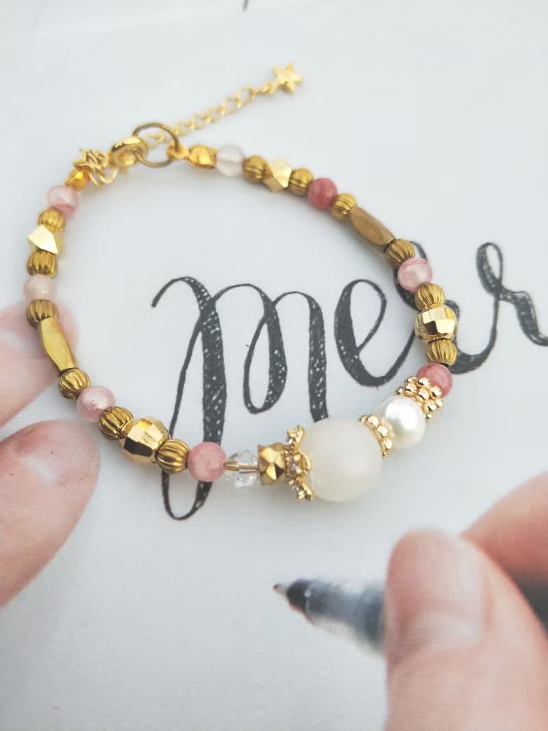 華麗圓舞曲 - 黃銅珍珠母乳飾品手鍊 (親子款)