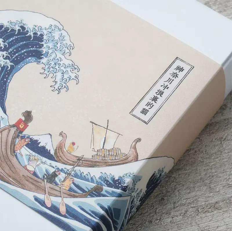 貓的浮世繪-神奈川冲浪裏的貓 零接觸隨身筷禮盒