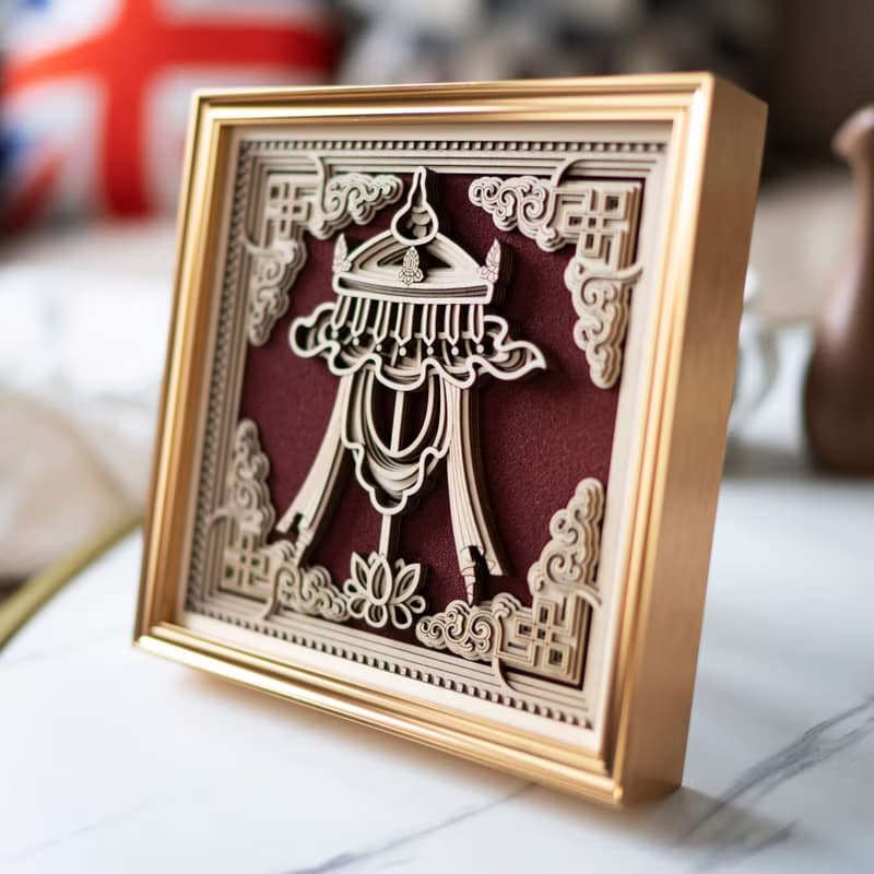 梯木疊雕-寶傘|新中式擺件玄關酒櫃創意客廳家居裝飾品喬遷禮物