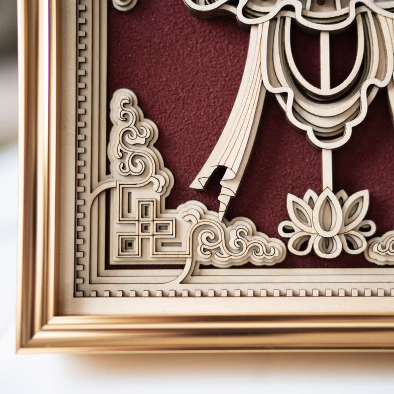 梯木疊雕-寶傘|新中式擺件玄關酒櫃創意客廳家居裝飾品喬遷禮物