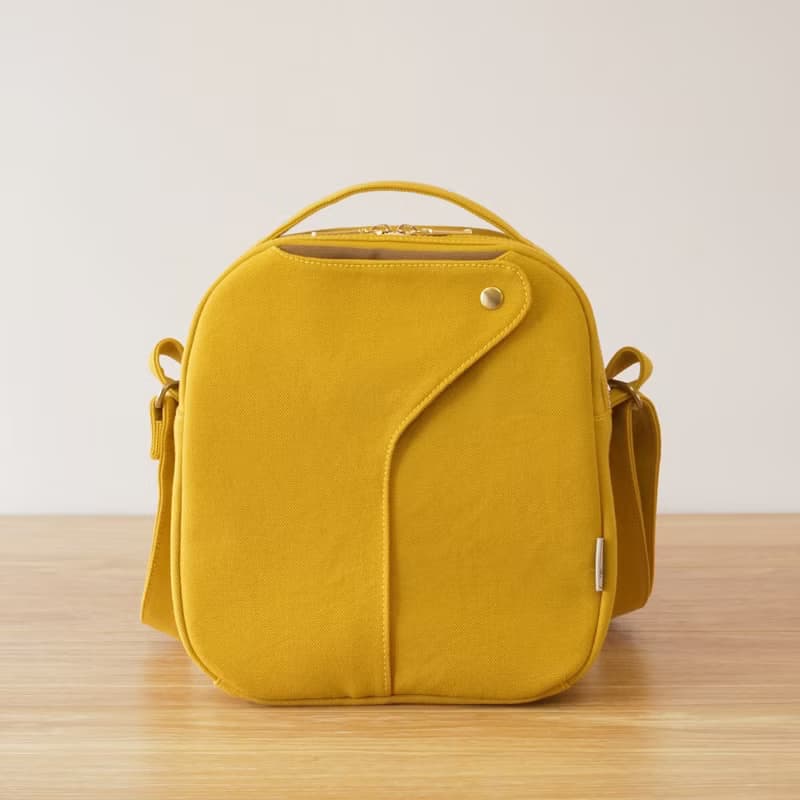 ショコラ / マスタードイエロー × ブラウンベージュ 【受注制作】 Trocco 帆布バッグ