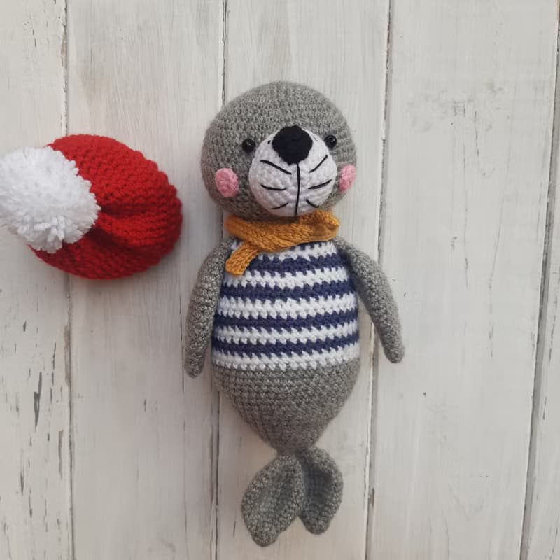 Seal toy Hand crochet Seal toy Stuffed toys Animals toys Plush toys Sea toys