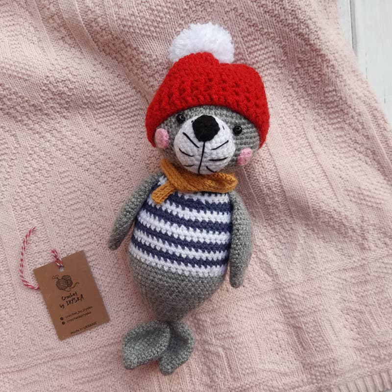 Seal toy Hand crochet Seal toy Stuffed toys Animals toys Plush toys Sea toys
