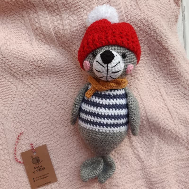 Seal toy Hand crochet Seal toy Stuffed toys Animals toys Plush toys Sea toys