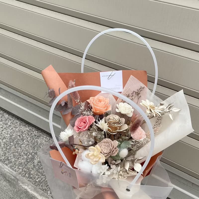 【永生花束】復古橘色 情人節禮物 告白花束 生日禮物 典禮獻花