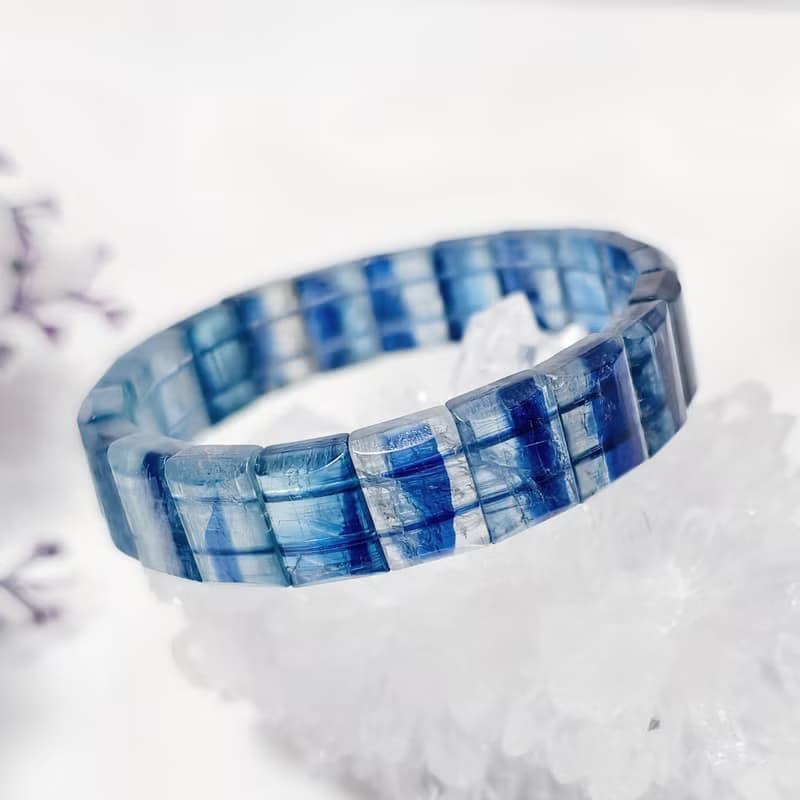 頂級玉化藍晶石 冰透 眉心輪 喉輪 收藏 手排 手鍊 單品 禮物