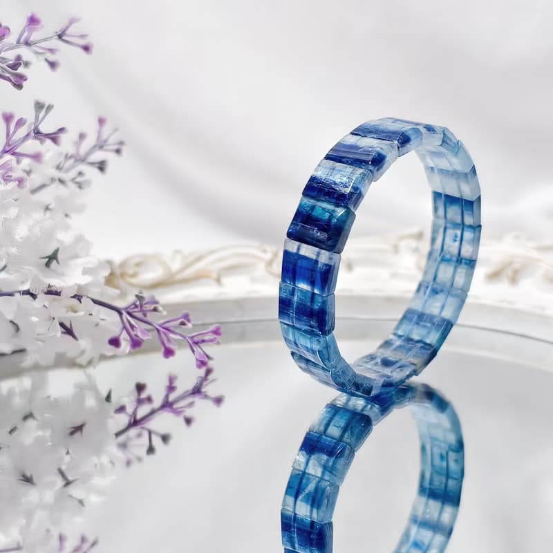 頂級玉化藍晶石 冰透 眉心輪 喉輪 收藏 手排 手鍊 單品 禮物