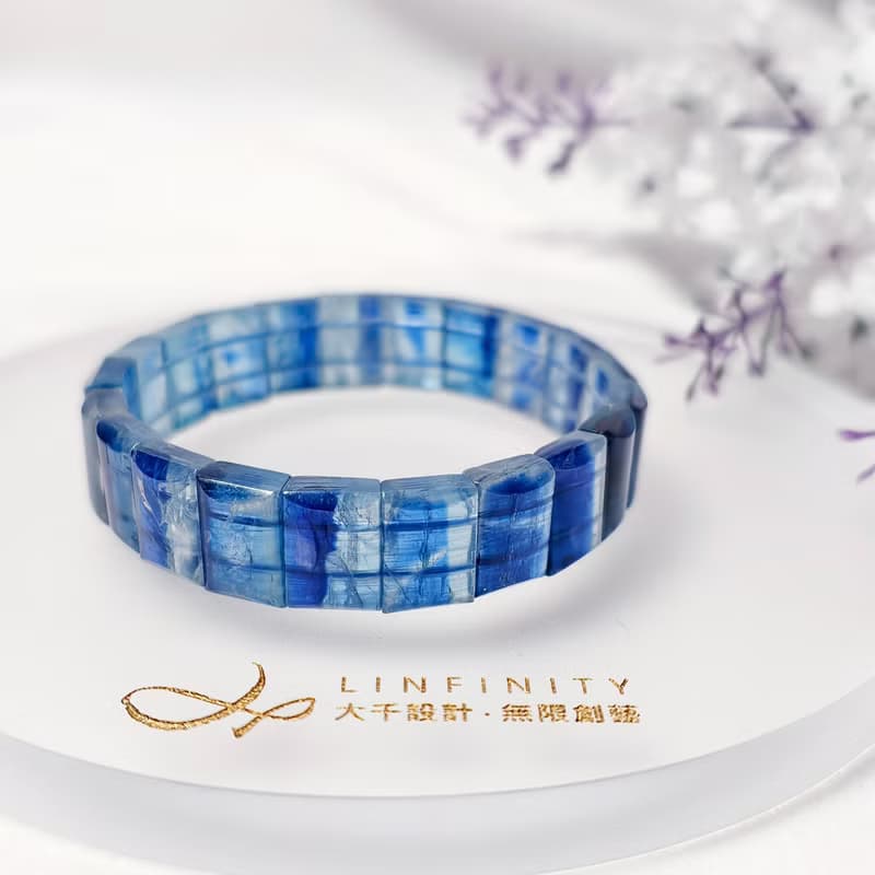 頂級玉化藍晶石 冰透 眉心輪 喉輪 收藏 手排 手鍊 單品 禮物