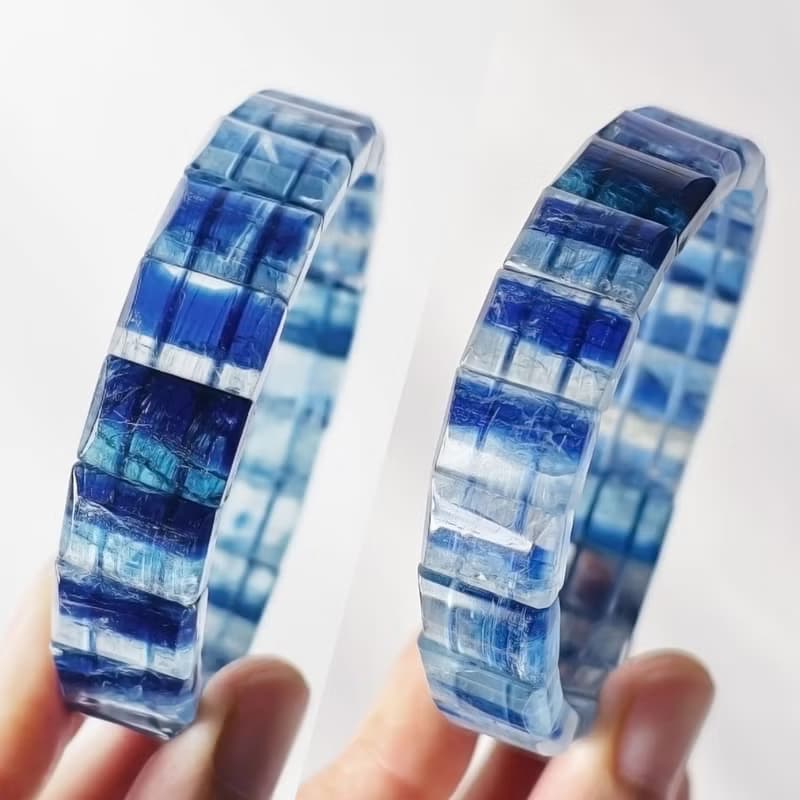 頂級玉化藍晶石 冰透 眉心輪 喉輪 收藏 手排 手鍊 單品 禮物