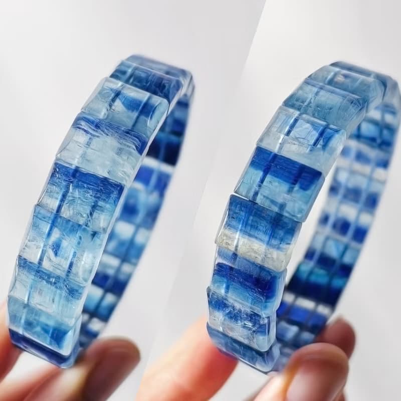 頂級玉化藍晶石 冰透 眉心輪 喉輪 收藏 手排 手鍊 單品 禮物