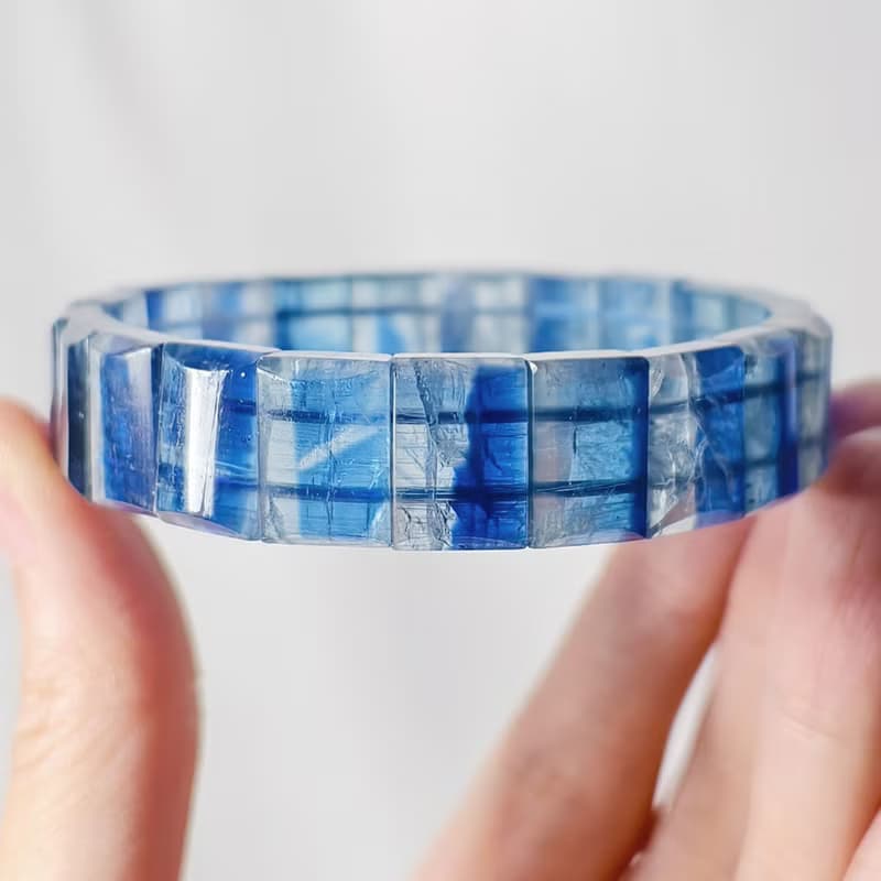 頂級玉化藍晶石 冰透 眉心輪 喉輪 收藏 手排 手鍊 單品 禮物