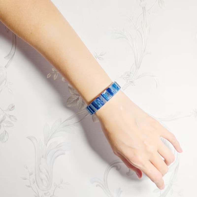 頂級玉化藍晶石 冰透 眉心輪 喉輪 收藏 手排 手鍊 單品 禮物