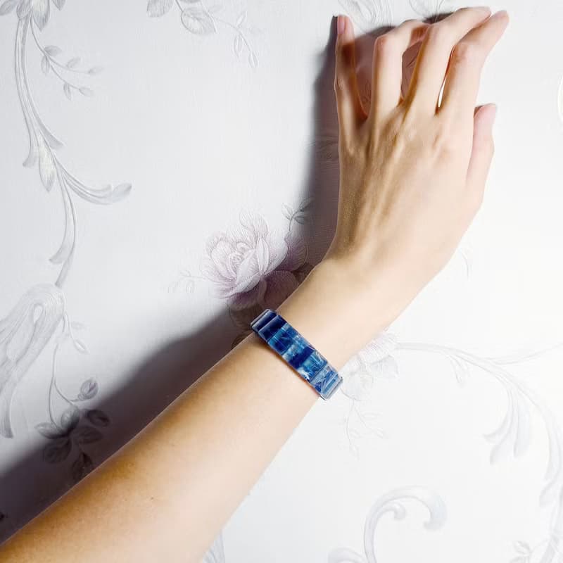 頂級玉化藍晶石 冰透 眉心輪 喉輪 收藏 手排 手鍊 單品 禮物