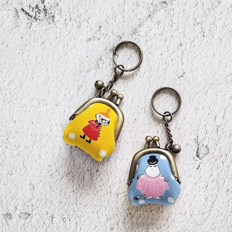 【Pinkoi x Moomin】小美與姆明爸爸 迷你口金 鑰匙圏 吊飾 -黃藍