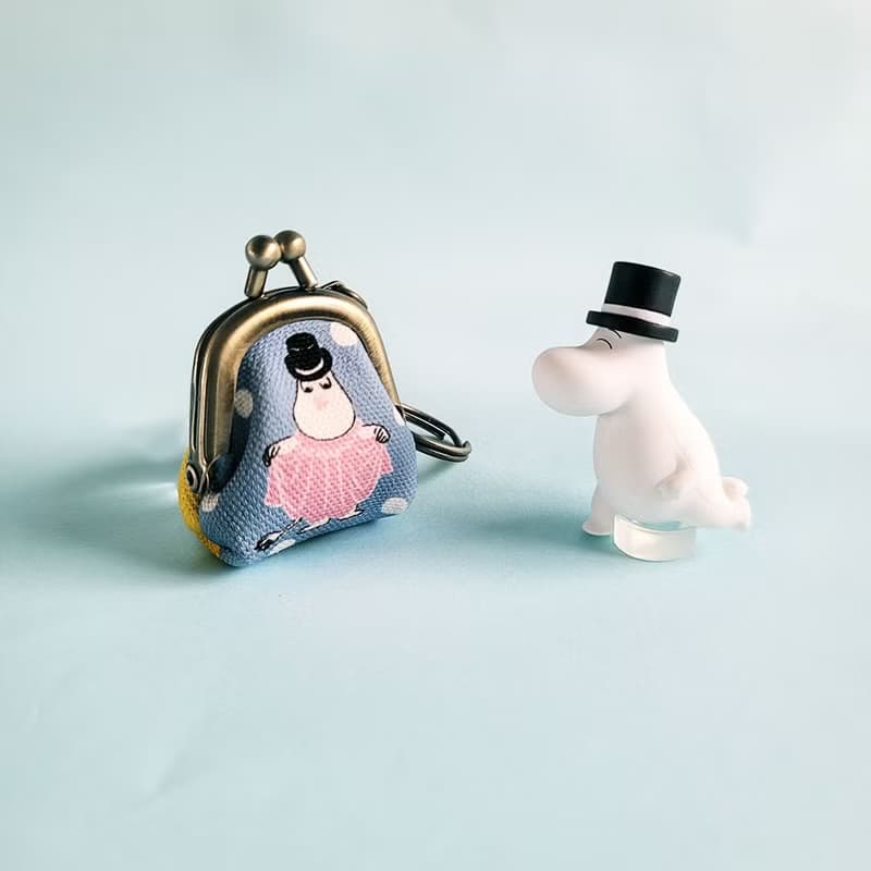 【Pinkoi x Moomin】小美與姆明爸爸 迷你口金 鑰匙圏 吊飾 -黃藍