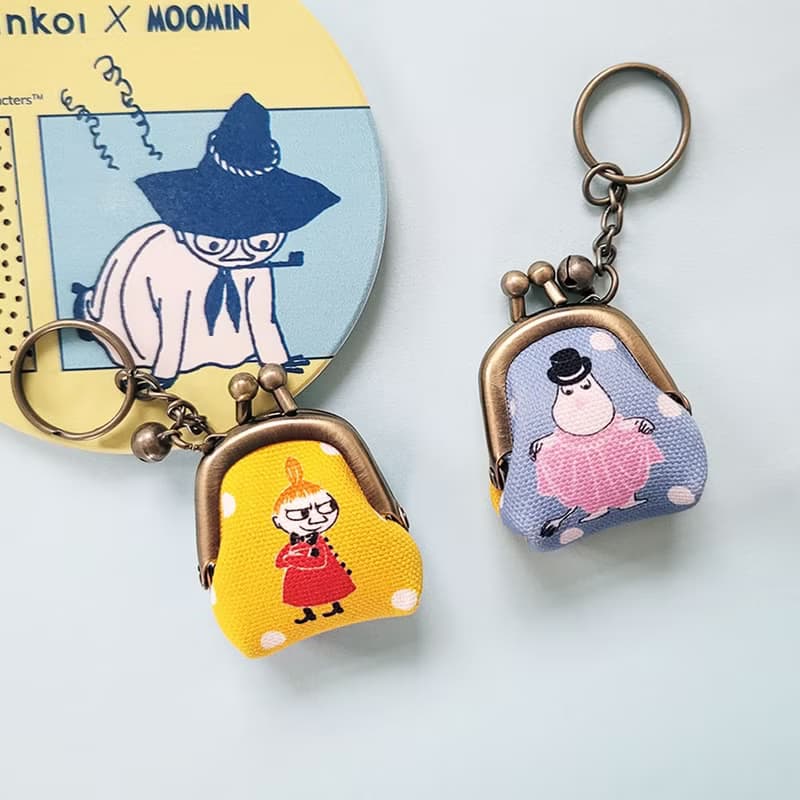 【Pinkoi x Moomin】小美與姆明爸爸 迷你口金 鑰匙圏 吊飾 -黃藍