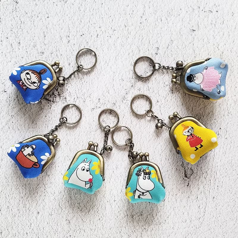 【Pinkoi x Moomin】小美與姆明爸爸 迷你口金 鑰匙圏 吊飾 -黃藍