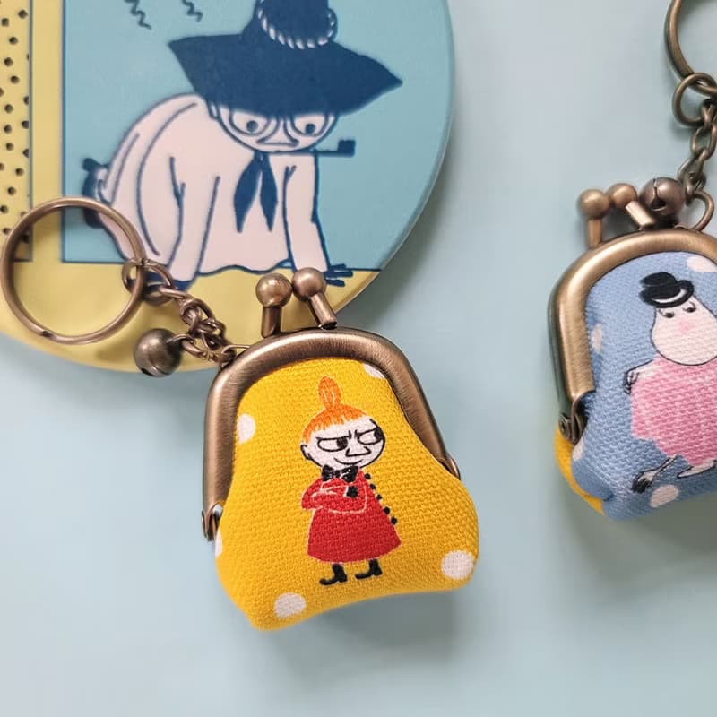 【Pinkoi x Moomin】小美與姆明爸爸 迷你口金 鑰匙圏 吊飾 -黃藍