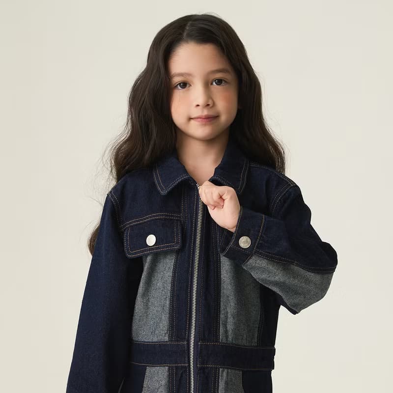 Two-tone denim dress