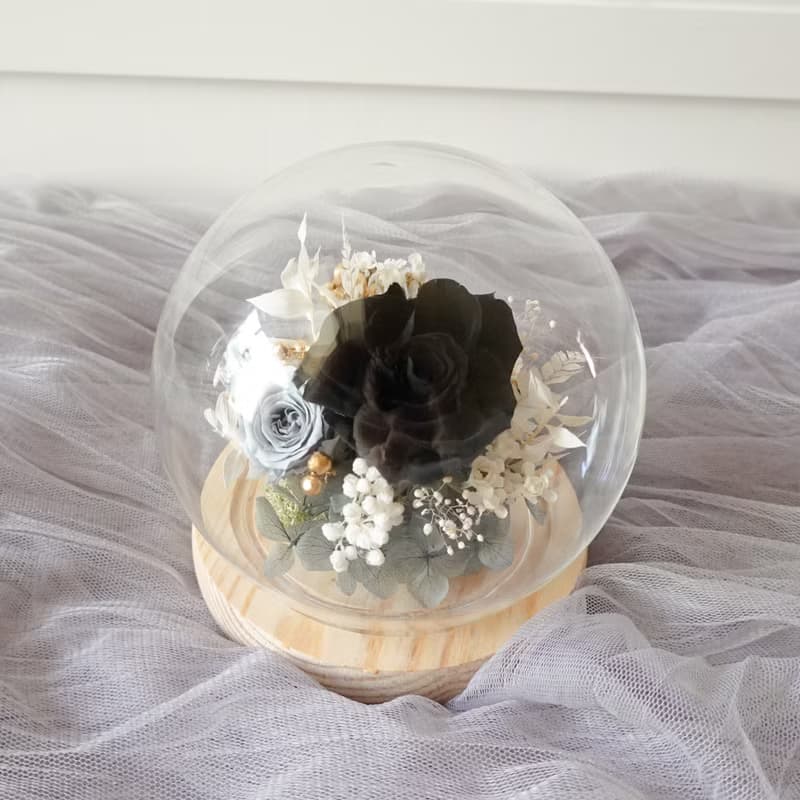 永生花玻璃盅-神秘黑