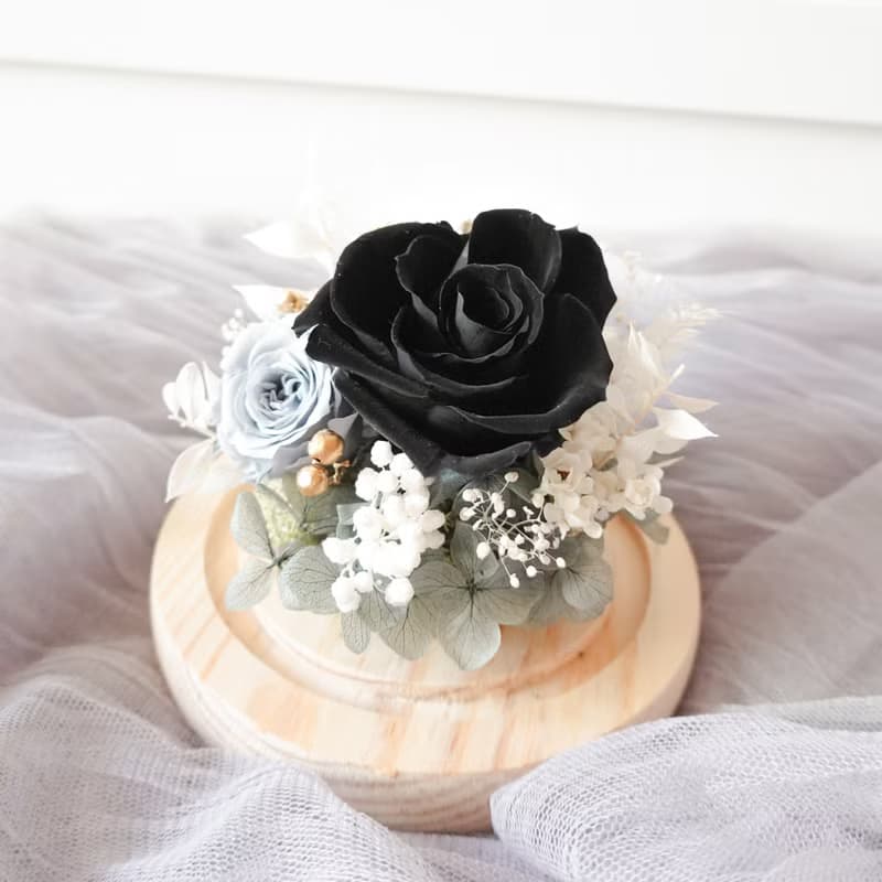 永生花玻璃盅-神秘黑