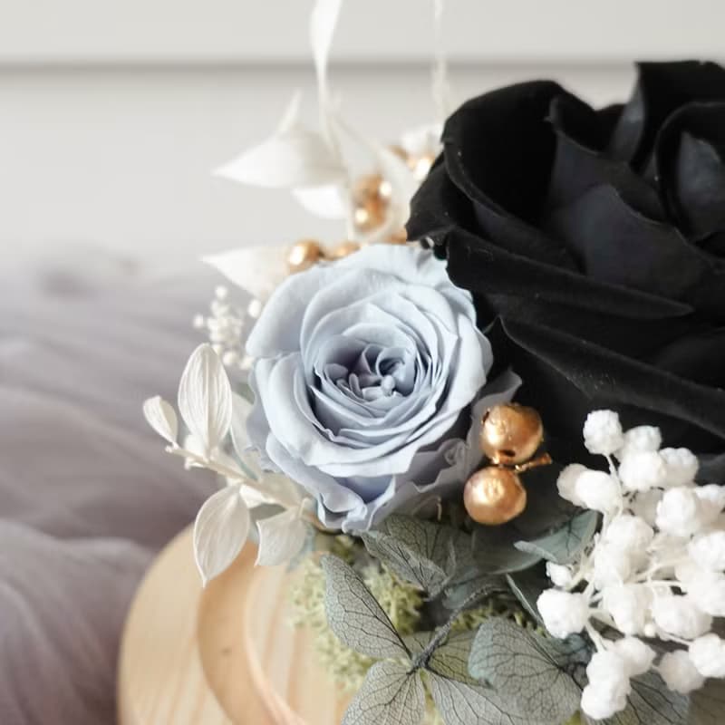 永生花玻璃盅-神秘黑