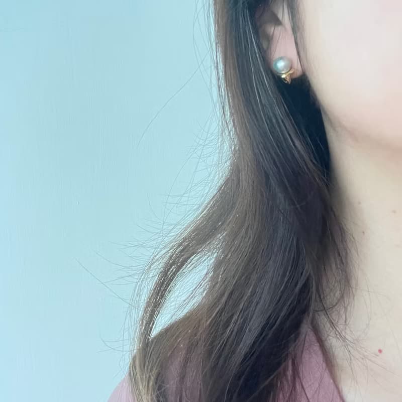 冰淇淋的浪漫 天然海水真多麻巴洛克珍珠耳釘