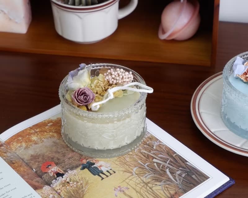 【體驗】【 手作香氛蠟燭 】一隅花園 乾燥花杯蠟