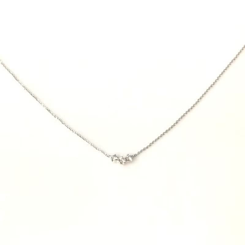 【Moriarty Jewelry】三顆小鑽 - 微性感 - 14K 白K金 小鑽項鍊