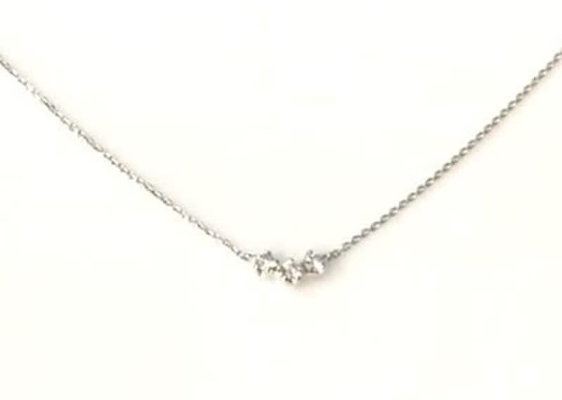【Moriarty Jewelry】三顆小鑽 - 微性感 - 14K 白K金 小鑽項鍊