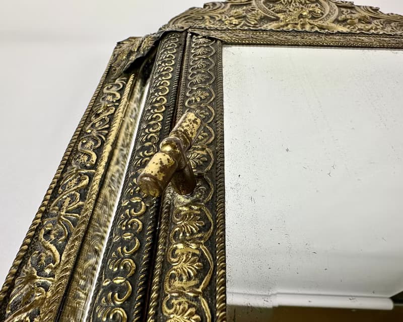 古董鏡櫃衣物護理/鑰匙青銅 1930 年代法國入口家具